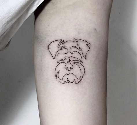 Schnauzer Tattoo, Tribute Tattoos, Pink Tattoo, Dog Tattoo, Ankle Tattoo, Simplistic Tattoos, Dog Tattoos, Line Tattoos, Piercing Tattoo