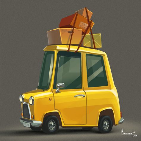 Props Concept, Cars Characters, Yellow Car, Whatsapp Wallpaper, Car Illustration, Car Cartoon, Car Drawings, Prop Design, Vehicle Design