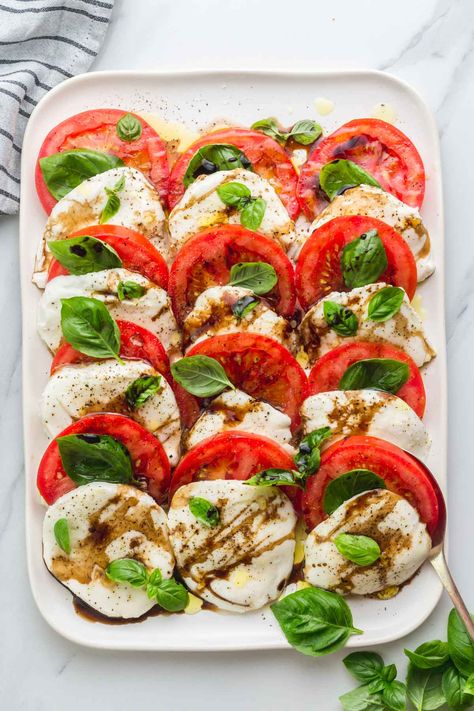 Tomatoes Cheese And Basil, Fresh Mozzarella And Tomatoe, Marinated Tomatoes And Mozzarella Cheese, Mozzarella Cheese Tomato And Basil, Classic Caprese Salad, How To Eat Fresh Mozzarella, Caprese Salad For Party, Mozzarella Cheese Salad, Caprese Salad Appetizer Party Appetizers