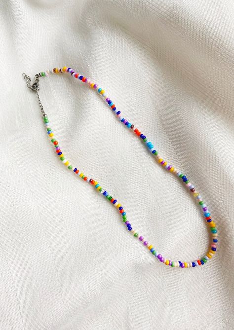 Multi Color Seed Bead Choker Necklace Dainty Seed Bead Necklace Rainbow Beaded Choker Minimalist Boho Multi Colour Choker - Etsy Cultural Crafts, Seed Bead Choker, Bead Choker Necklace, Band Necklace, Bead Choker, Boho Choker, Rainbow Beads, Beaded Choker Necklace, Seed Bead Necklace