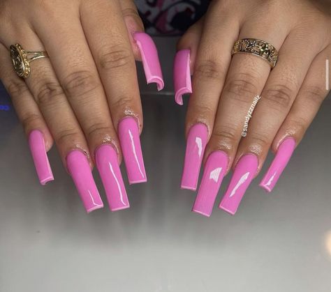 Long Square Nails, Stripped Nails, Acrylic Nail Ideas, Long Acrylic, Exotic Nails, Pink Acrylic, Raise Your Hand, Pink Acrylic Nails, Nail Polish Strips