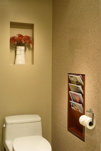 // OJMR-Architects, Inc. - recessed magazine rack Recessed Magazine Rack Bathroom, Seashell Bathroom Decor, Recessed Shelf, Seashell Bathroom, Recessed Toilet Paper Holder, Bathroom Tissue Holder, Recessed Shelves, Master Baths, Bedroom Addition