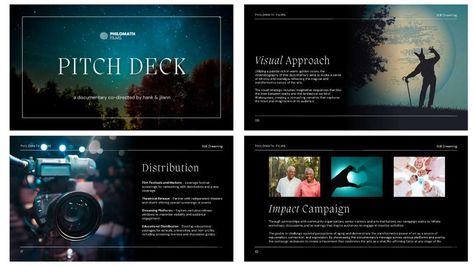 Documentary Pitch Deck Example (4 Slides) Distribution Strategy, Documentary Filmmaking, Grant Writing, Visual Style, Presentation Software, Audience Engagement, Ways To Communicate, Pitch Deck, Target Audience