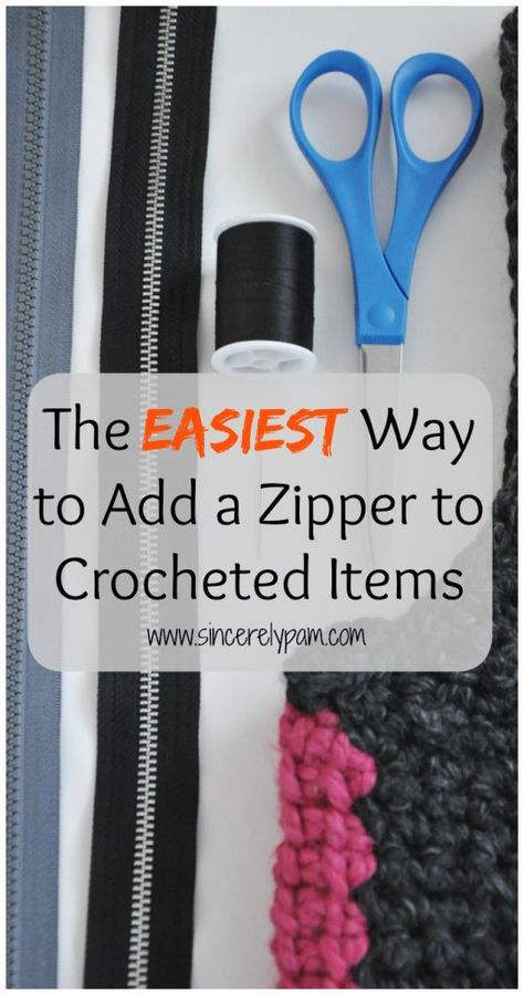 Adding A Zipper | Tutorial Crochet Zipper, Zipper Tutorial, Knit Items, All Free Crochet, Diy Craft Tutorials, Crochet Lessons, Crochet Instructions, Crochet Patterns For Beginners, Crochet Purses