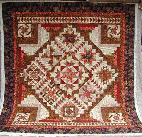 Native American Quilt, Medallion Quilts, Paj Ntaub, Medallion Quilt, Sampler Quilts, Sampler Quilt, Star Quilts, Scrappy Quilts, October Wedding