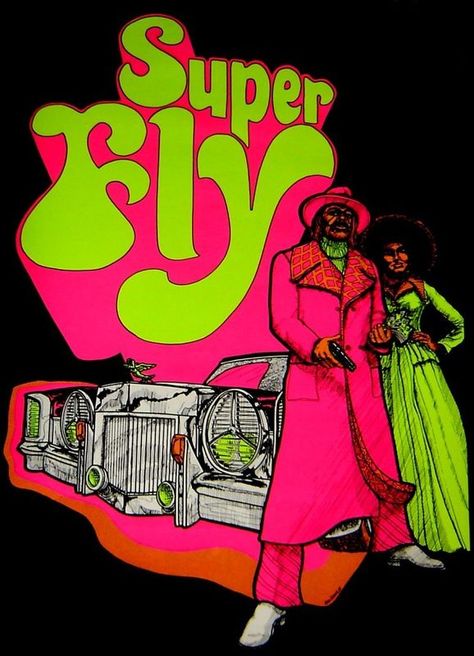 Coffee Table Book | Ashley McPherson//Graphic Design Superfly 1972, Black Light Room, Memory Chest, Blaxploitation Film, Blacklight Posters, Acid Art, Ebony Magazine, Black Light Posters, Super Fly