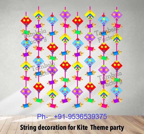 Basant Panchami Board Decoration Ideas, Kite Festival Decoration Ideas, Kite Decoration Ideas Kids Crafts, Makarsankranti Decoration Ideas, Basant Panchami Decoration Ideas, Basant Panchami Decoration, Makar Sankranti Decoration Ideas, Kite Decor, Diy Kite Decorations