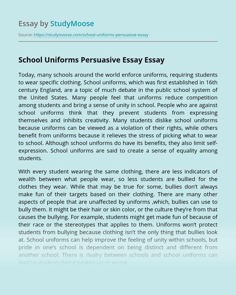 Persuasive Essay on School Uniforms Free Essay Example School Uniform Essay, Inappropriate Clothing, Bryan Fury, Schools Around The World, Persuasive Essay, Persuasive Essays, Essay Examples, Sports Day, School Uniforms