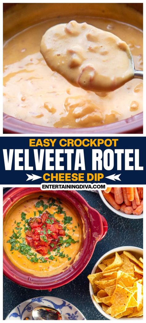 Easy Crockpot Velveeta Rotel Cheese Dip | Christmas Recipes Dip Using Velveeta Cheese, Queso Without Rotel, Dip Recipes With Velveeta Cheese, Superbowl Cheese Dip, Rotel And Velveeta Dip Crock Pots, Queso Dip Using Velveeta Cheese, Rotel Dip With Ground Beef Velveeta Crock Pot Cream Cheeses, Queso With Rotel And Velveeta, Easy Rotel Dip Crockpot