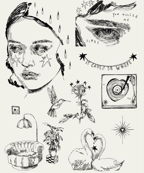 Kule Ting, Flash Sheets, Artist Tattoo, Flash Sheet, Tattoo Artwork, Tattoo Flash Art, Arte Sketchbook, Arte Inspo, 문신 디자인