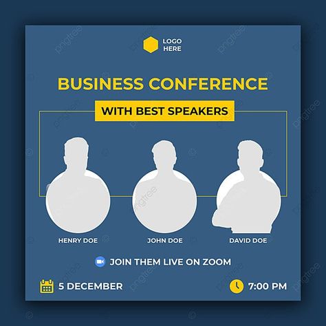 Business Conference With Three Speakers Speaker Reveal Poster, Business Conference, Best Speakers, Three's Company, Pixel Design, Year Of The Tiger, Social Media Advertising, Templates Downloads, Template Download