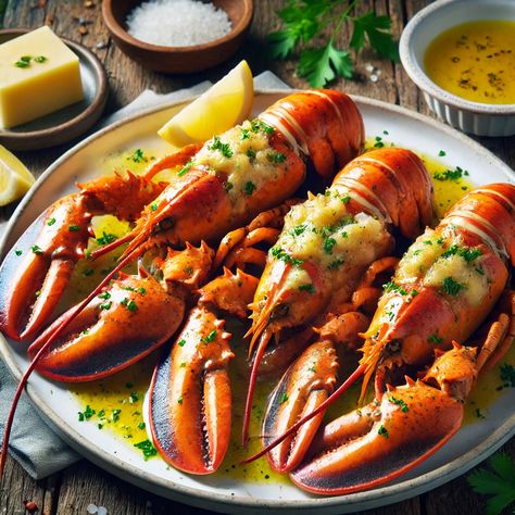 Butter-Poached Lobster Tails Poached Lobster In Butter Recipe, Garlic Butter Lobster Tails, Poached Lobster Tail, Butter Poached Lobster Tail, Grilled Lobster Tails With Herb Butter, Store Fresh Herbs, Butter Poached Lobster, Poached Lobster, Infused Butter