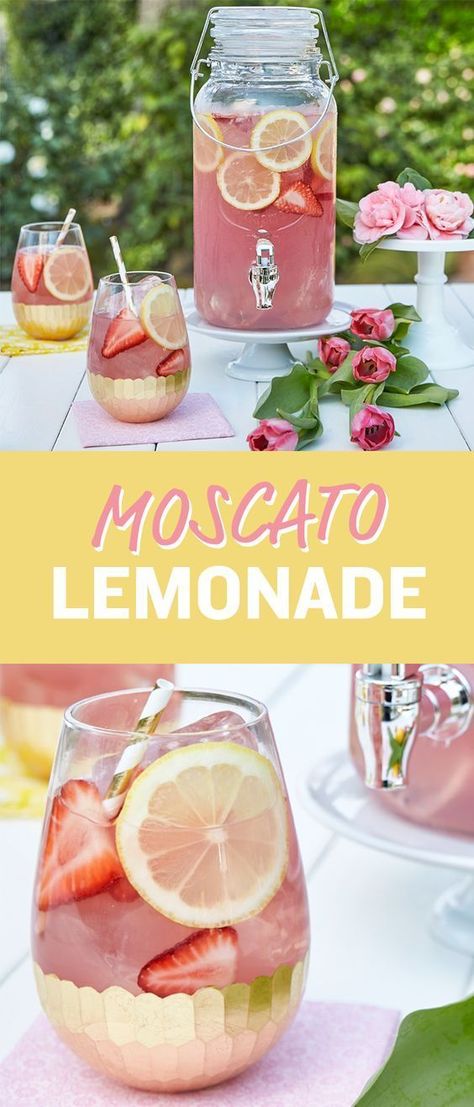 Moscato Lemonade, Pink Lemonade Recipe, Pink Lemonade Recipes, Sommer Mad, Jello Shot, Tipsy Bartender, Lemonade Recipe, Liquor Drinks, Juice Recipes