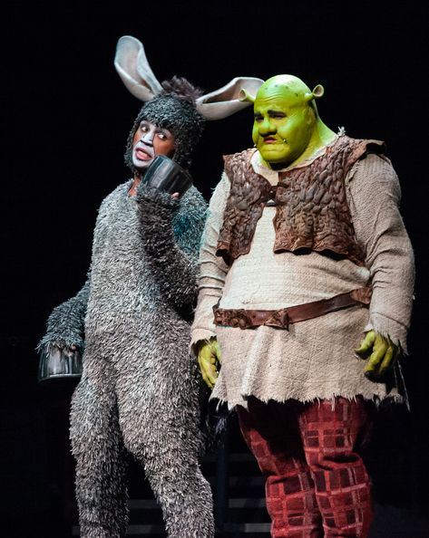 André Jordan as Donkey and Jacob Keith Watson as Shrek in SHREK THE MUSICAL produced by Broadway At Music Circus at the Wells Fargo Pavilion June 11-16. Photo by Charr Crail. Randy Castillo, David Lindsay, Shrek The Musical, Lord Farquaad, Princess Fiona, Sister Act, Hot Stories, Little Shop Of Horrors, Bette Midler