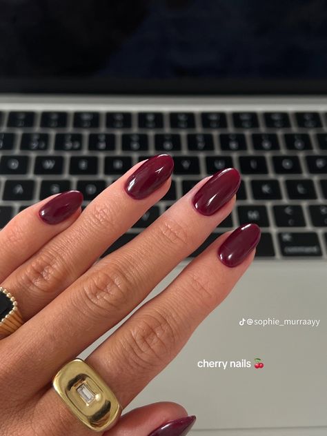 Simple Nail Designs Burgundy, Transition Fall Nail Colors, Nails Transition Summer To Fall, Good Nail Colors For Tan Skin, French Nails Creative, Short Red Fall Nails, Burgundy Biab Nails, Short Red Nails French Tip, Christmas Nails Burgundy And Gold