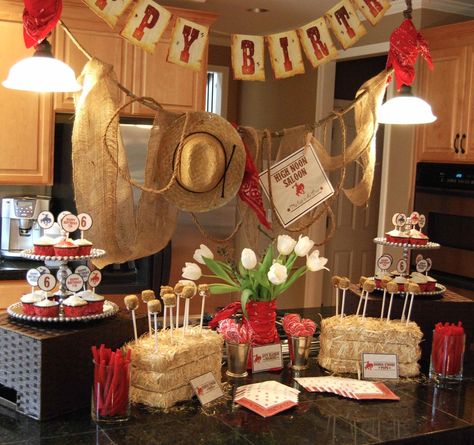 Love her Cowboy/Cowgirl birthday party theme. Wanted posters, lasso practice, stampede, branding love it all! Cowboy Party Decorations, Western Party Decorations, Cowboy Accessories, Cowboy Theme Party, Dresses Dinner, Western Birthday Party, Wild West Party, Rodeo Party, Country Party