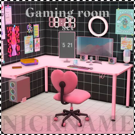 Ts4 Cc Kawaii Furniture, Sims Y2k Furniture, Sims 4 Pink Decor Cc, Sims 4 Cc Coquette Room, Sims 4 Aesthetic Cc Furniture Bedroom Patreon, Sims 4 Y2k Decor, Sims4 Computer Cc, Sims 4 Gaming Room Cc, Sims 4 Cc Pc Setup