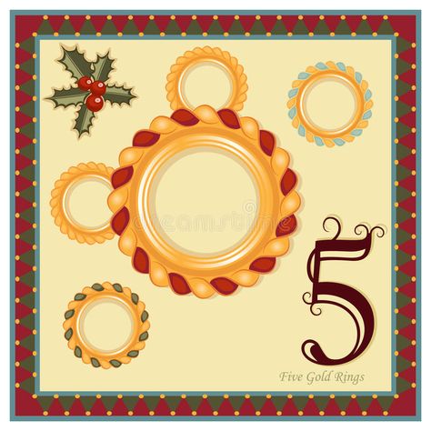 5 Gold Rings, Five Gold Rings, Five Golden Rings, 12 Days Of Xmas, Christmas History, Christmas Stock Photos, The 12 Days Of Christmas, Golden Rings, Twelve Days Of Christmas