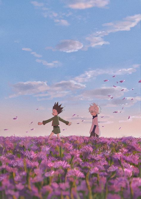 Hunter X Hunter, The Sky, Birds, On Twitter, Purple, Twitter, Flowers, Anime