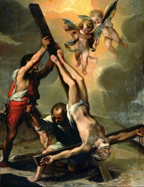 The Upside Down Cross: Satanic or Symbolic Upside Down Cross, Giorgio Vasari, St Sebastian, Saint Peter, Greek And Roman Mythology, Mythology Art, Classic Paintings, Sacred Art, Art Reproductions