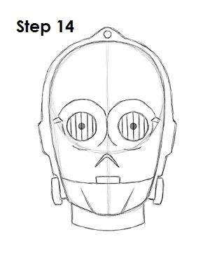 How To Draw Star Wars Characters, C3po Drawing, Star Wars Art Drawings, Star Wars Cartoon, Whiteboard Art, C3po And R2d2, Drawing Stars, Head Drawing, Cartoon Drawing Tutorial