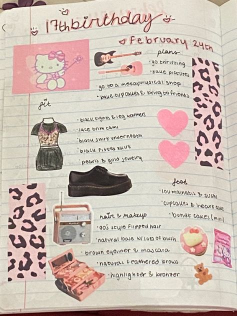 journal , pink, birthday Aesthetic Stationary, Highlighter And Bronzer, Pretty Journals, Music On Spotify, Journal 3, Journal Spreads, Art Journal Therapy, Pen Pal, Diary Ideas