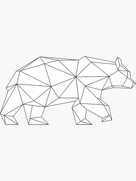 "Geometric Bear" Sticker by smalltownnc | Redbubble Geometric Polar Bear, Geometric Bear Drawing, Geometric Animals Drawing, Geometric Bear Tattoo, Polar Bear Drawing, Geometric Art Animal, Spray Paint Stencils, Geometric Origami, Geometric Bear