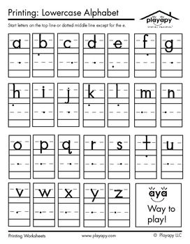 Lowercase Alphabet Tracing Worksheets - Free Printable PDF Lowercase Letters Printable, Handwriting Worksheet, Letters Printable, Homeschool Preschool Activities, Alphabet Tracing Worksheets, Lowercase Alphabet, Preschool Writing, Printable Alphabet, Letter Activities