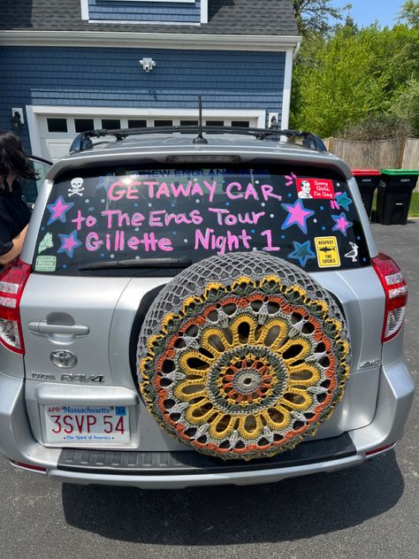 Eras Tour Car Decoration, Taylor Swift Car Decor, Car Aesthetic Taylor Swift, Getaway Car Taylor Swift Painting, Getaway Car Taylor Swift Aesthetic, Car Interior Diy, Getaway Car, Vancouver Bc, Car Painting