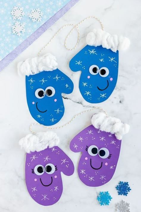 Winter Related Activities For Kids, Mittens Crafts For Kids, Winter Creative Ideas For Kids, Winter Craft For Kindergartners, Winter Mittens Craft, Mittens Craft Preschool, Winter Diy Crafts For Kids, Winter Activity Ideas, Winter Art And Crafts For Kids