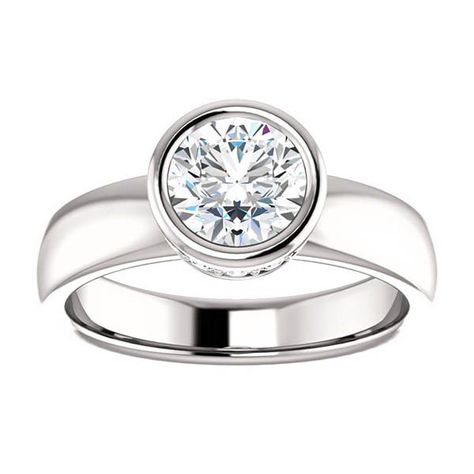 White Gold Bezel Set Round Pave Engagement Setting (1 160 AUD) ❤ liked on Polyvore featuring jewelry, rings, engagement rings, pave diamond ring, pave engagement rings, wide band rings and bezel engagement ring Pave Rings, Asscher Engagement Ring, Engagement Rings Cushion Solitaire, Bezel Set Diamond Ring, Oval Solitaire Engagement Ring, Engagement Ring Mountings, Bezel Set Engagement Ring, Radiant Engagement Rings, Round Engagement Ring