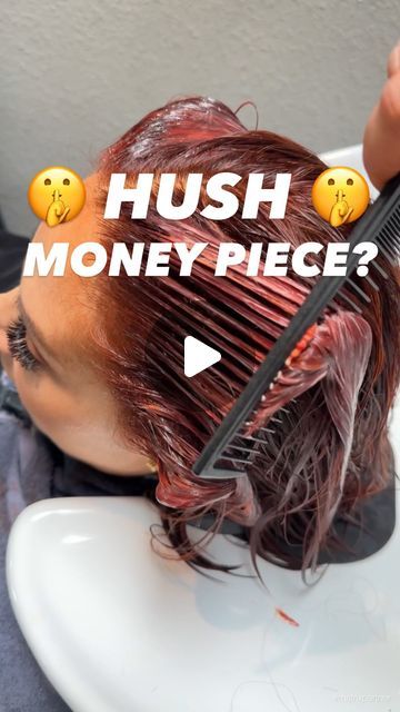 Queen of Reds Matrix Artist on Instagram: "🤫🤑 HUSH MONEY PIECE… Have you heard of it? (I just made it up) y’all know I’m a #matrixpartner and oh man the Matrix was Matrix-ing on this one! Here’s the formula- BASE- Socolor Pre Bonded 7CC + 20 vol HIGHLIGHT- Lightmaster Pre Bonded + 20 vol REFRESH- Socolor Sync 8CG + 8RC + Red Soboost + 10vol MONEY PIECE GLAZE- Mix of Socolor Cult Bubblegum Pink/ Red Hot/ Lucky Duck Yellow until I was happy with a light coral #matrix #matrixeducation #copperhair #moneypiece #redhair #cowboycopper" Copper Red With Blonde Money Piece, Coloured Money Piece, Red Hair Money Piece, Copper Money Piece Hair, Copper Hair With Money Piece, Red Hair With Money Piece, Red Money Piece Hair, Moneypiece Hair, Red Money Piece