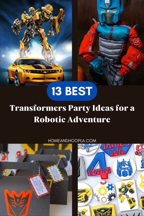 Transform and Roll Out: Transformers Party Ideas for a Robotic Adventure! Transformers Party Games, Transformers Party Ideas, Optimus Prime And Bumblebee, Transformers Party, Transformers Birthday Parties, Robot Birthday Party, Transformer Party, Transformer Birthday, Robot Party