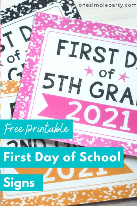 Add some fun to your back to school photos with these Free Printable First Day of School Signs for 2021. Inspired by the classic composition notebook pattern, these First Day of School Signs make a great addition to photos or your back to school decorations. - - - CLICK HERE - - - to download your FREE Printable First Day of School Signs 2021 #firstdayofschoolsignsfree #firstdayofschoolsigns #firstdayofschoolsigns2021 First Day Of 7th Grade, First Day School Sign, Free School Printables, First Day Of School Photos, Back To School Photos, Printable Signs Free, First Day Of School Signs, First Day Of School Sign, School Template