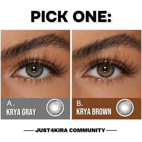 Which shade speaks to you? 💖 The #KyraSeries ’s elegant gray and warm brown lenses are perfect for dark-skinned beauties!💥Don't miss our Black Friday Sale, shop now at just4kira.com! ⁠ ⁠- #just4kira #BlackFridayDeals #naturallenses #lenses #browncontacts #coloredcontacts #eyefashion #beauty #love #comfort Contact Lenses Colored For Dark Skin, Grey Contact Lenses, Contact Lenses For Brown Eyes, Grey Contacts, Colors For Dark Skin, Colored Contact Lenses, Circle Lenses, Contact Lenses Colored, Colored Contacts