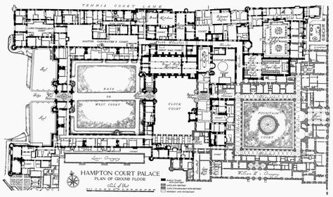 Plan 1: Hampton Court Palace Ground Floor | British History Online Palace Floor Plan Royal, Indian Palace Interior, Earth Castle, Indian Palace, Castle Floor Plan, Castle Plans, Country Manor, Palace Interior, Hampton Court Palace