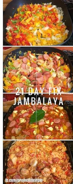 If you like Jambalaya then this is the recipe for you! Very flavorful and full of spice! :) 21 Day FIX CHICKEN, SAUSAGE AND SHRIMP JAMBALAYA #21dayfix #mealprep 21 Day Fix Chicken, Shrimp Jambalaya, 21 Day Fix Diet, 21 Day Fix Meal Plan, Beachbody Recipes, Quick Diet, Jambalaya Recipe, 21 Day Fix Meals, Jambalaya