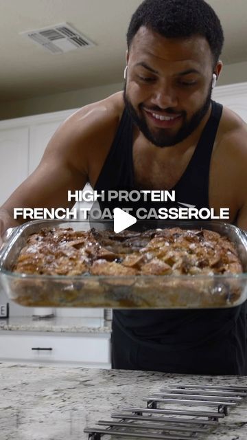 Jeffrey Harris on Instagram: "High Protein French Blueberry French Toast Casserole 🫐👨🏽‍🍳 #highprotein #lowcalorie" High Protein French Toast Bake, High Protein French Toast Casserole, Meal Prep French Toast, Protein French Toast Casserole, High Protein Breakfast Casserole, High Protein French Toast, Breakfast High Protein, Protein French Toast, Blueberry French Toast Casserole