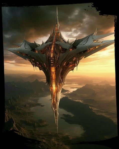 Alien Ship Concept Art, Space Dreadnought, Concept Vehicles Sci Fi, Alien Ship, Science Fiction Artwork, Starship Concept, Alien Spaceship, Arte Alien, Sci Fi Ships