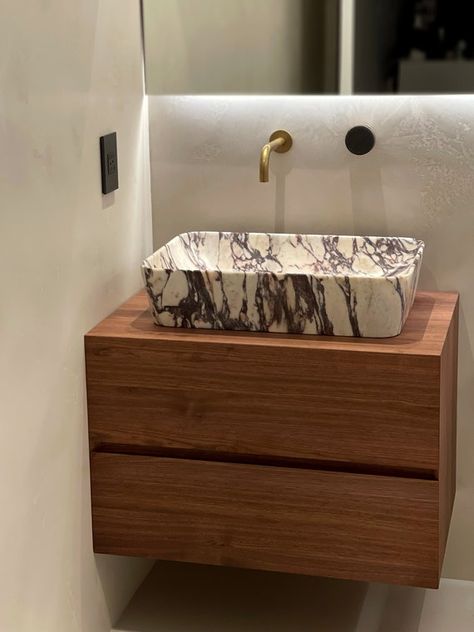 Lavatory Cabinet Design, Floating Cabinets Bathroom, Floating Vanity Powder Room, Lavatory Cabinet, Floating Drawer, Bathroom Vanity Sink, Floating Sink, Space Bathroom, Floating Bathroom Vanities