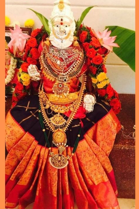 Varalakshmi Decoration, Gauri Decoration, Varalakshmi Pooja, Varalakshmi Vratham, Goddess Mahalakshmi, Married Women, Housewarming Decorations, Wedding Entrance Decor, Mysore Silk