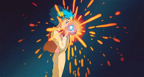 Howl's Moving Castle gif Studio Ghibli Computer Wallpaper Gif, Howl Eating Star, Howls Moving Castle Gif, Studio Ghibli Diy, Castle Gif, All Studio Ghibli Movies, S Gif, Hayao Miyazaki Movies, 하울의 움직이는 성