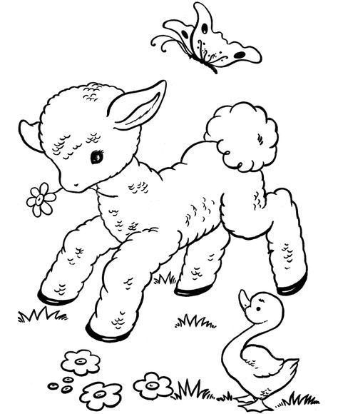 free easter printables | Easter Lamb Coloring Pages Lamb Drawing, Easter Coloring Pages Printable, Easter Coloring Sheets, Vbs Decorations, Easter Drawings, Vintage Coloring Books, Farm Animal Coloring Pages, Easter Lamb, Easter Printables Free