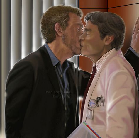 I seriously need more Wilson and House kisses! House Wilson, Dr House Quotes, House Md Funny, House Md Quotes, House And Wilson, Everybody Lies, James Wilson, Sean Leonard, Gregory House