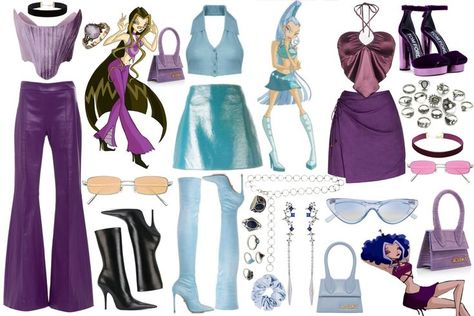 Matching Outfits For 6 Friends, Trix Darcy Outfits, Winx Club Trix Halloween Costumes, The Trix Costume, Darcy Trix Costume, Darcy Winx Club Costume, Winx Club Trix Outfits, Winx Halloween Costume, Winx Club Costumes