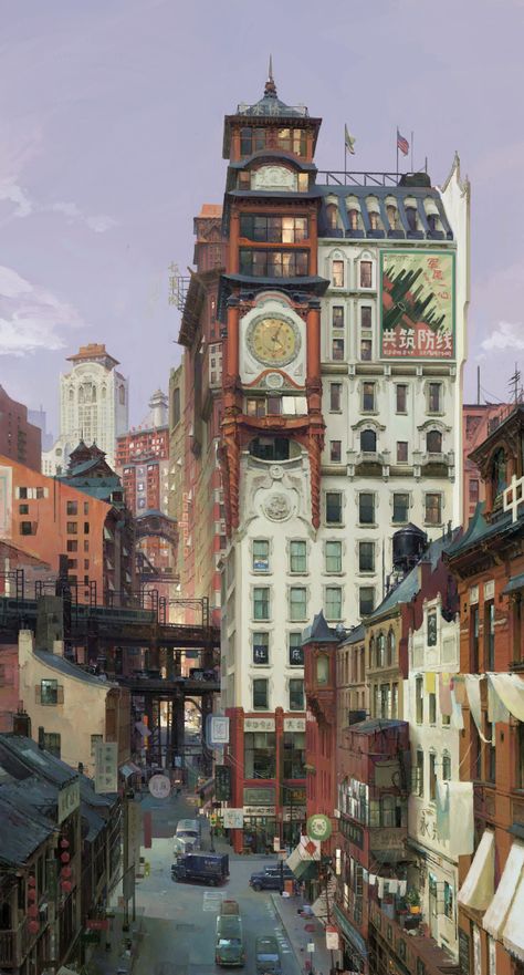 Medieval Concept Art, Steampunk Architecture, Urban Illustration, Aesthetic Architecture, French Architecture, Building Art, Fantasy City, Environment Art, City Design