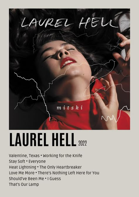 Laurel hell by Mitski album poster Minimal Album Posters, Polaroid Room Decor, Polaroid Room, Mitski Poster, Minimalist Album Covers, Album Wall Art, Polaroid Album, Posters For Wall, Song Posters