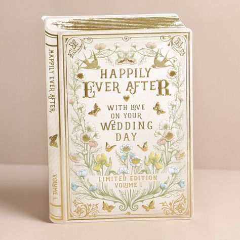 Happily Ever After Wedding Card Book Cover Wedding Invitation, Book Wedding Invite, Wedding Invitation Book, Happily Ever After Wedding Theme, Wedding Book Cover, Wedding Card Book, Book Invitations, Princess Wedding Theme, Wedding Hampers