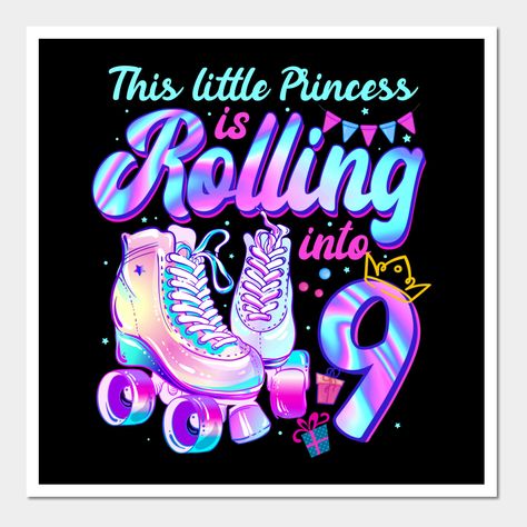 Kids Roller Skating Birthday Party, Roller Skate Birthday Party Decorations, Skate Theme Birthday Party, 9 Year Birthday Party Theme Girl, 9 Year Birthday Party Theme, 9 Year Birthday, Roller Skating Birthday Party Ideas, 9th Birthday Girl Ideas, Skate Party Decorations