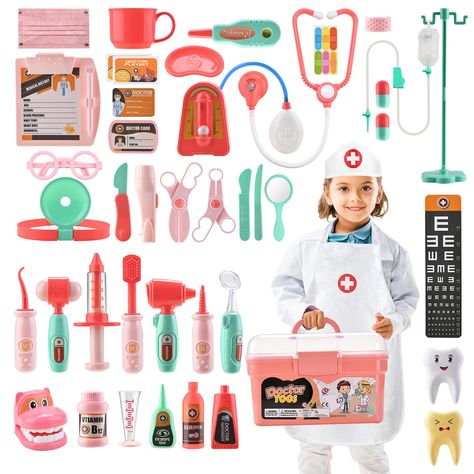 Kids Doctor Set, Kids Doctor Kit, Doctor Play Set, Doctor Dress, Playing Doctor, Kids Pretend Play, Doctor Costume, Medical Kit, Kid Toys